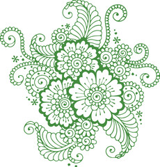 Beautiful flower art and mandala vector design