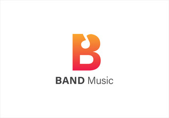 Band Music Letter B Logo Modern Sound Design Creative Gradient Branding