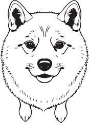 Shiba Inu dog. Hand drawn vector illustration