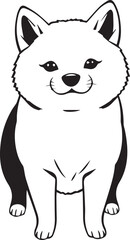Shiba Inu dog. Hand drawn vector illustration