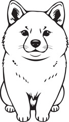 Shiba Inu dog. Hand drawn vector illustration