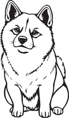 Shiba Inu dog. Hand drawn vector illustration