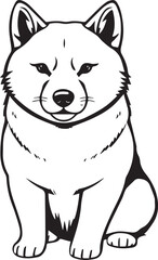 Naklejka premium Shiba Inu dog. Hand drawn vector illustration