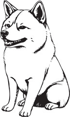 Shiba Inu dog. Hand drawn vector illustration