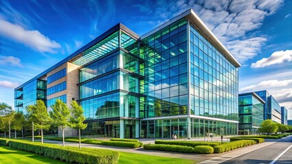 Modern Glass Office Building, Dublin City Skyline, Ireland