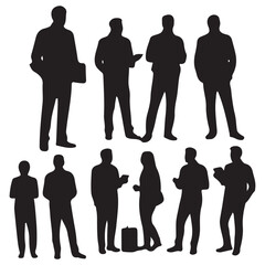 business people silhouettes vector.