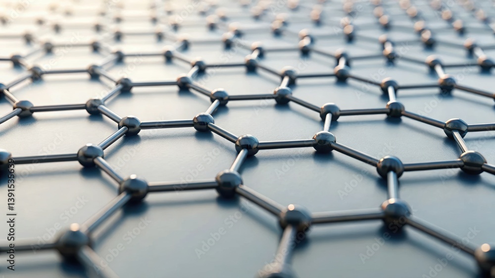 Poster abstract network of interconnected hexagons forming a complex structure of molecules