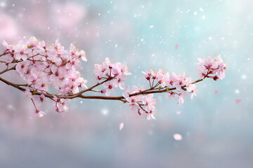  drifting cherry blossom branch,