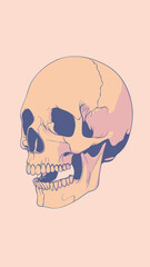 Minimalist Skull Silhouette Vector Illustration for Graphic Design and Tattoo Inspiration