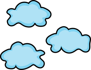 paper clouds on blue background