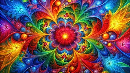 Vibrant Abstract Art: Colorful Shapes and Dynamic Composition - Stock Photo