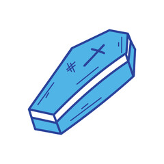 Coffin icon islote white background vector stock illustration