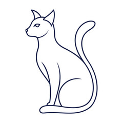 Cat line art illustration.