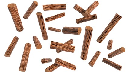 Delicious and fragrant cinnamon sticks that are neatly isolated on a clean white background, showcasing the unique texture and shape of these spice items. A visually appealing display created with the