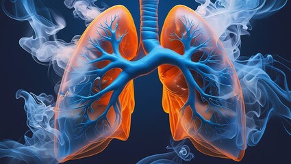 Obraz premium World No Tobacco Day Awareness Anti-Smoking Campaign, Lung Health, and Respiratory Cancer Prevention. Clinical Hospital Banner with Copy Space