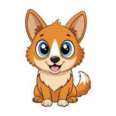 Adorable Corgi Puppy Cartoon Illustration For Childrens Designs And Illustrations