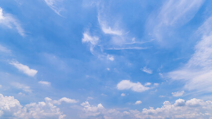 clear blue sky background,clouds with background, Blue sky background with tiny clouds. White fluffy clouds in the blue sky. 