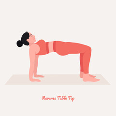 Reverse Table Top. pose. Young woman practicing Yoga pose. Woman workout fitness, aerobic and exercise