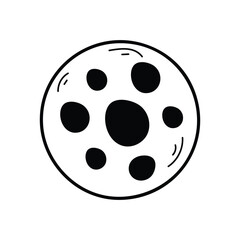 Full Moon icon islote white background vector stock illustration