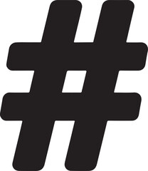 Obraz premium Silhouette vector of a hashtag symbol, representing trending topics, social media tags, digital marketing, online content, and modern communication.