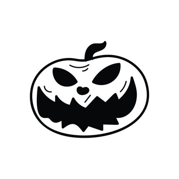 Pumpkin Face icon islote white background vector stock illustration