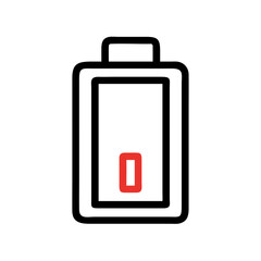 Battery with Low Power Indicator Icon Design