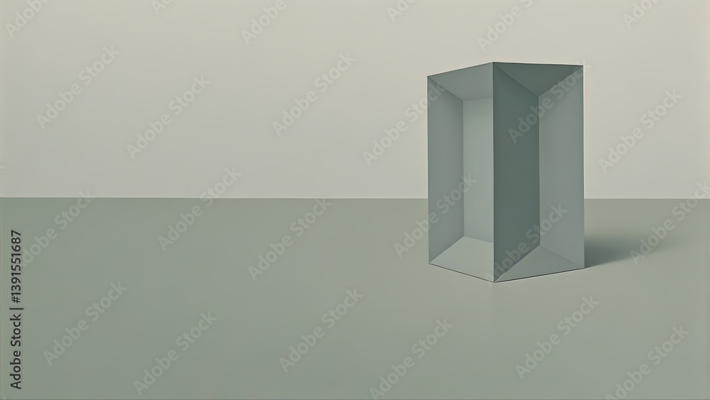 Aufkleber soft muted pastel geometric shapes in minimalist composition with 3d abstract objects on soothing mo