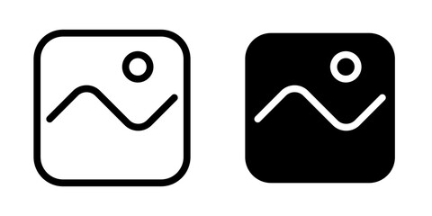 Gallery icon vector set, photo album icon, image picture symbol. Thin line gallery photo outline icons for web and mobile apps. On Transparent Background.