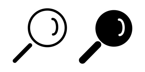 search icon magnifying glass vector sign isolated on white background.