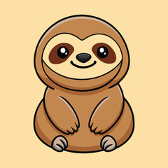 Obraz premium Cute Sloth Cartoon Illustration Adorable Animal Character For Graphic Design