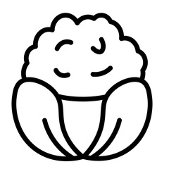 Cauliflower Vector Line Icon Design