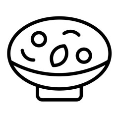 Vegetable Soup Vector Line Icon Design