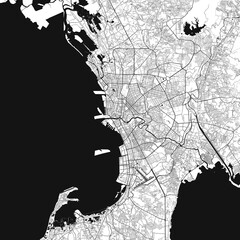 Manila, Filipina vector map with beach, highways and streets