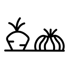 Vegetable Garden Vector Line Icon Design
