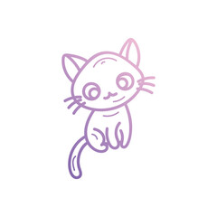 Black Cat icon islote white background vector stock illustration