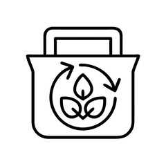 Eco friendly reusable shopping bag with recycle symbol for sustainable living and environmental protection