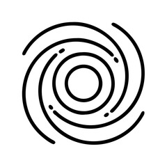 Black and white hurricane vector illustration spiral galaxy swirl vortex design element weather icon graphic 