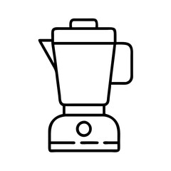 Blender kitchen appliance for smoothie making and food processing vector illustration icon outline design