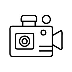 Videography camera icon for film making and video production equipment in vector format for creative projects