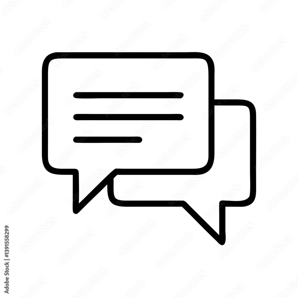 Poster chat bubble vector icon for message communication and dialog, conversation bubbles graphic design el