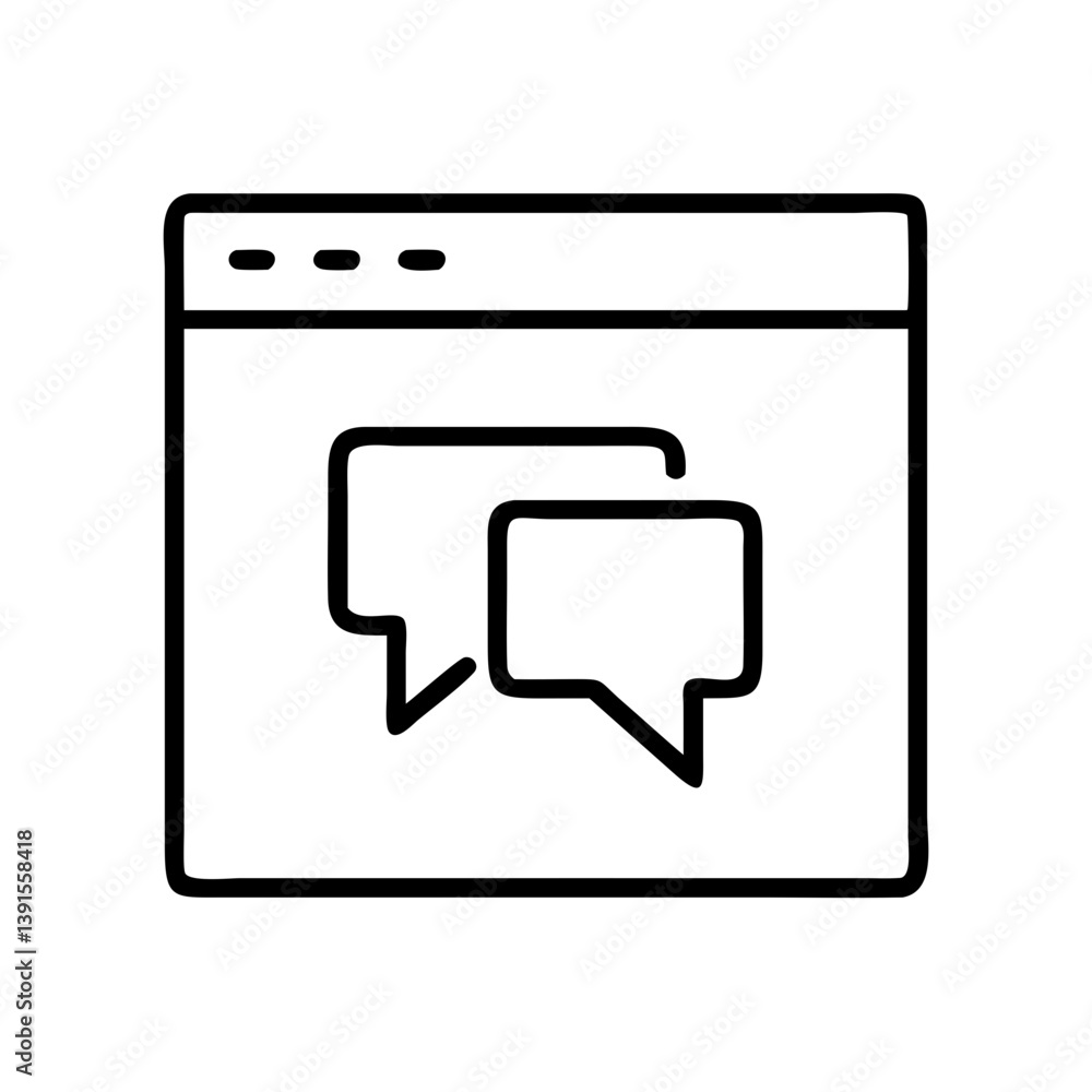 Poster online chat communication icon vector illustration for website and application design element use ca