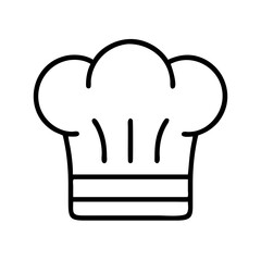 Chef hat vector icon outline style for culinary arts cooking restaurant and bakery design element 