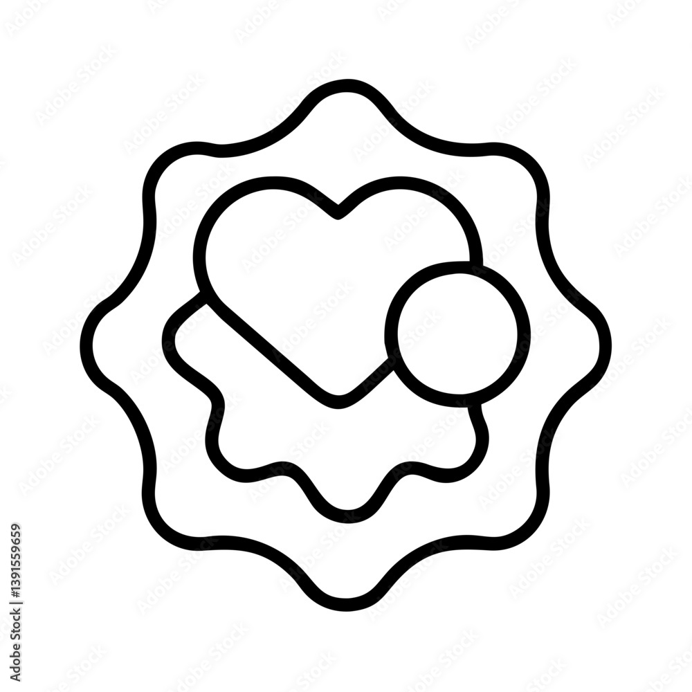Poster heart notification badge vector icon symbol design for social media app and user interface element d