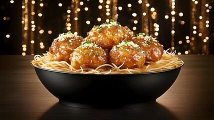 Red Dry Indian Chicken with Onion Topping in a Bowl