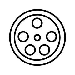 Film reel icon movie cinema video tape media entertainment filmstrip graphic vector illustration design