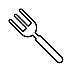 Fork outline vector icon, kitchen utensil, dining equipment, restaurant tool, cutlery symbol, flatware 