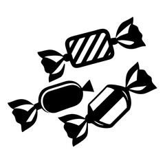 Christmas candies and chocolate pieces Silhouette