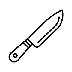 Chef knife vector icon illustration, kitchen knife icon, butcher knife, cooking knife, sharp knife, tool icon
