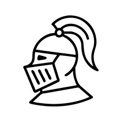 Knight helmet vector illustration medieval armor protection headgear warrior battle equipment design 