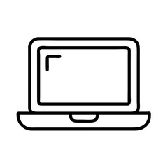 Laptop computer vector icon for technology and business use in minimalist outline style design resource asset